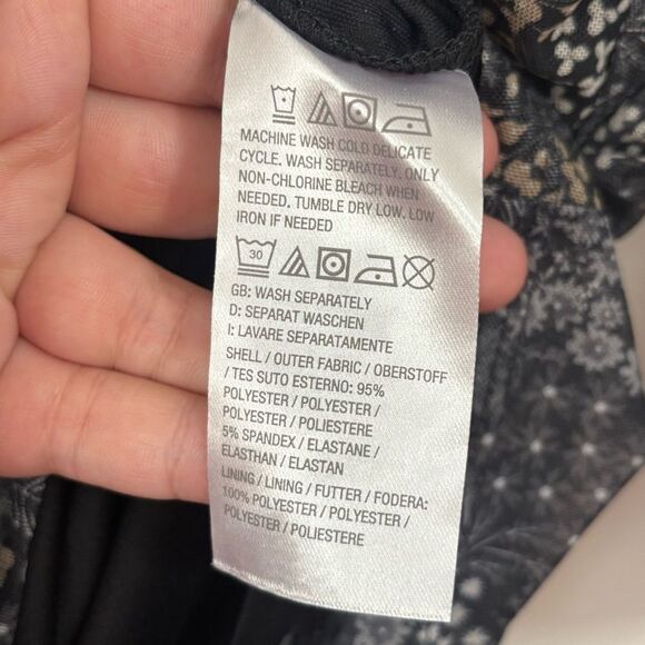 Isaac Mizrahi Floral Black Lace‎ Trim Button Down Sheer Top Size 2X - Picture 5 of 6